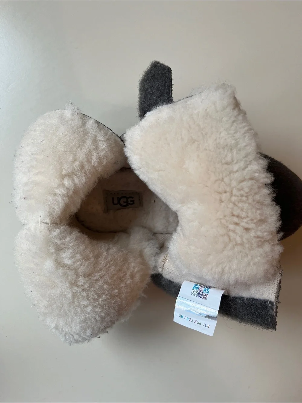 UGG Kids Grey Suede Shearling Boot
